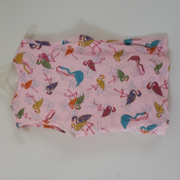 Fresh Produce Womens Soft Pink  Flamingo Print V-Neck Sleeveless T-shirt, Size L - Picture 5 of 12